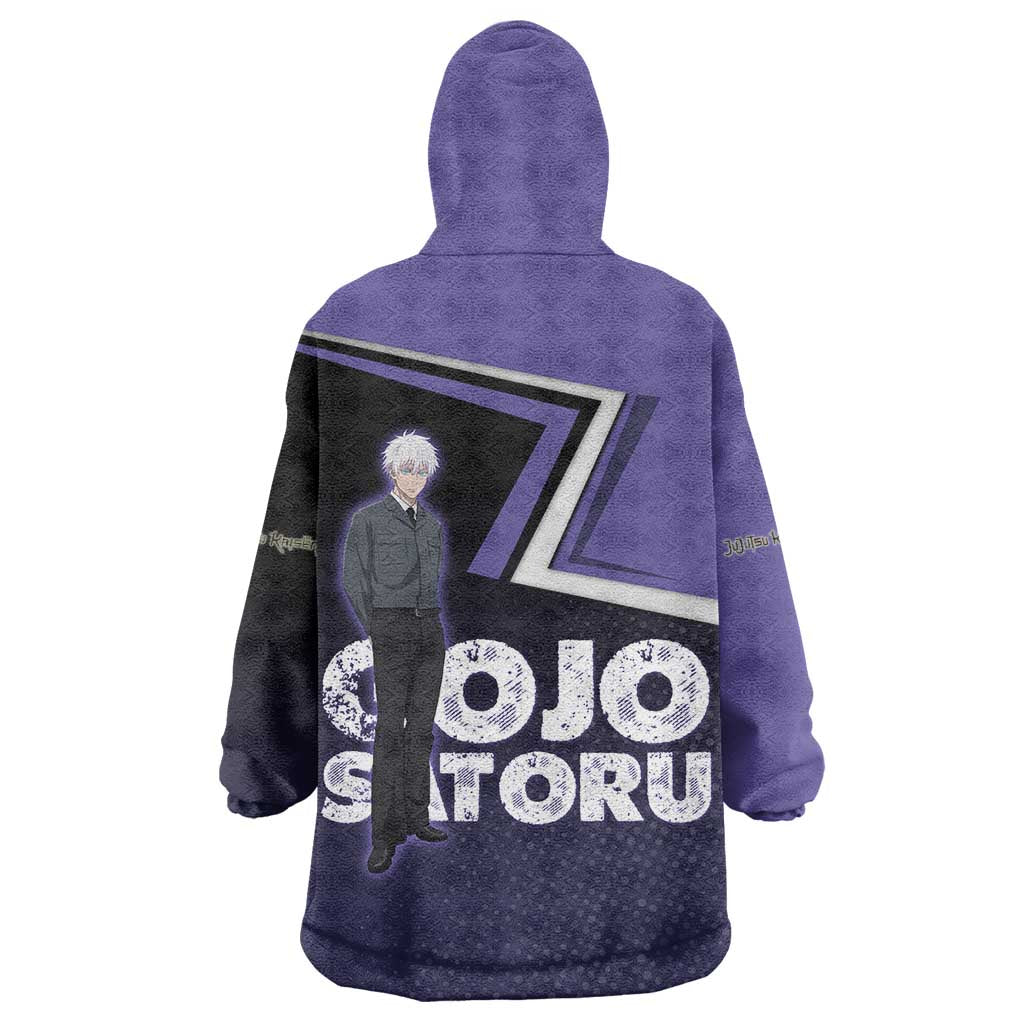 Gojo Satoru Wearable Blanket Hoodie Bold Anime Poster Style