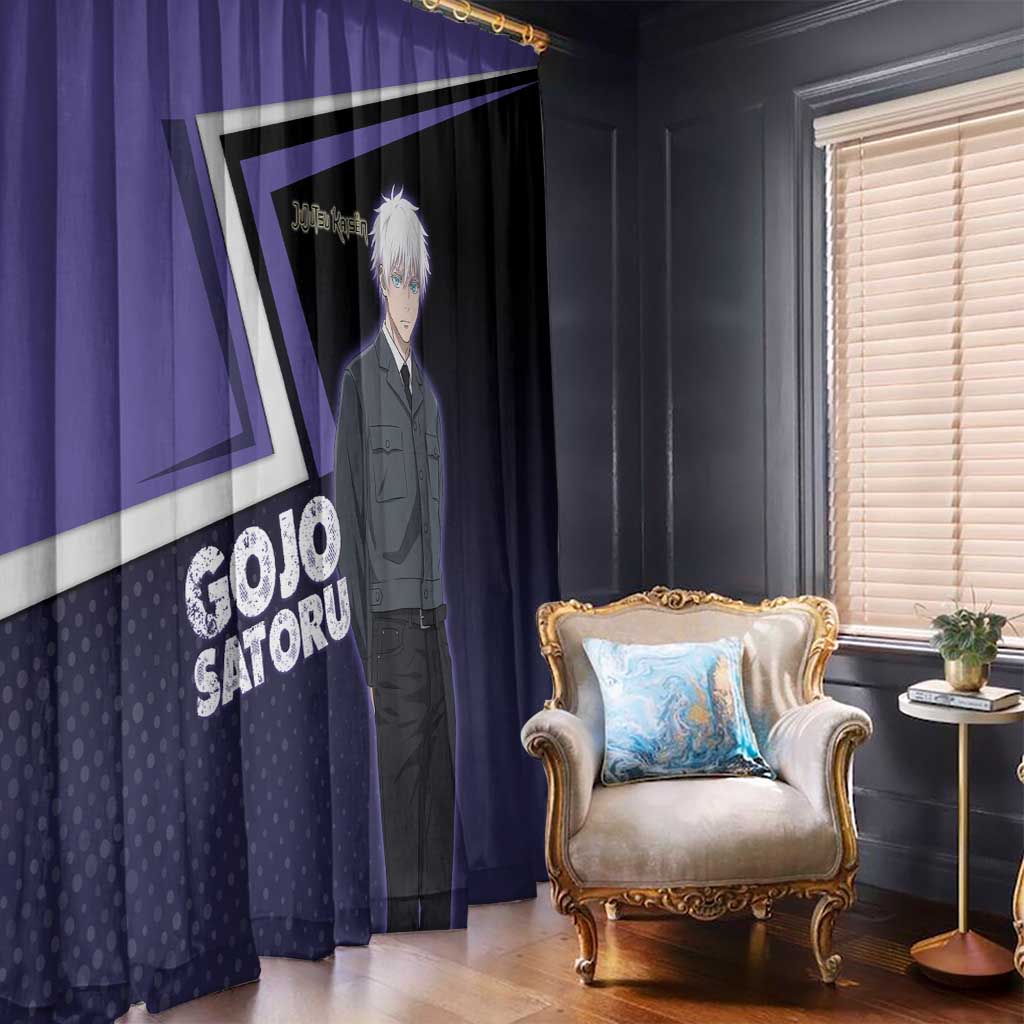 Gojo Satoru Window Curtain Bold Anime Poster Style