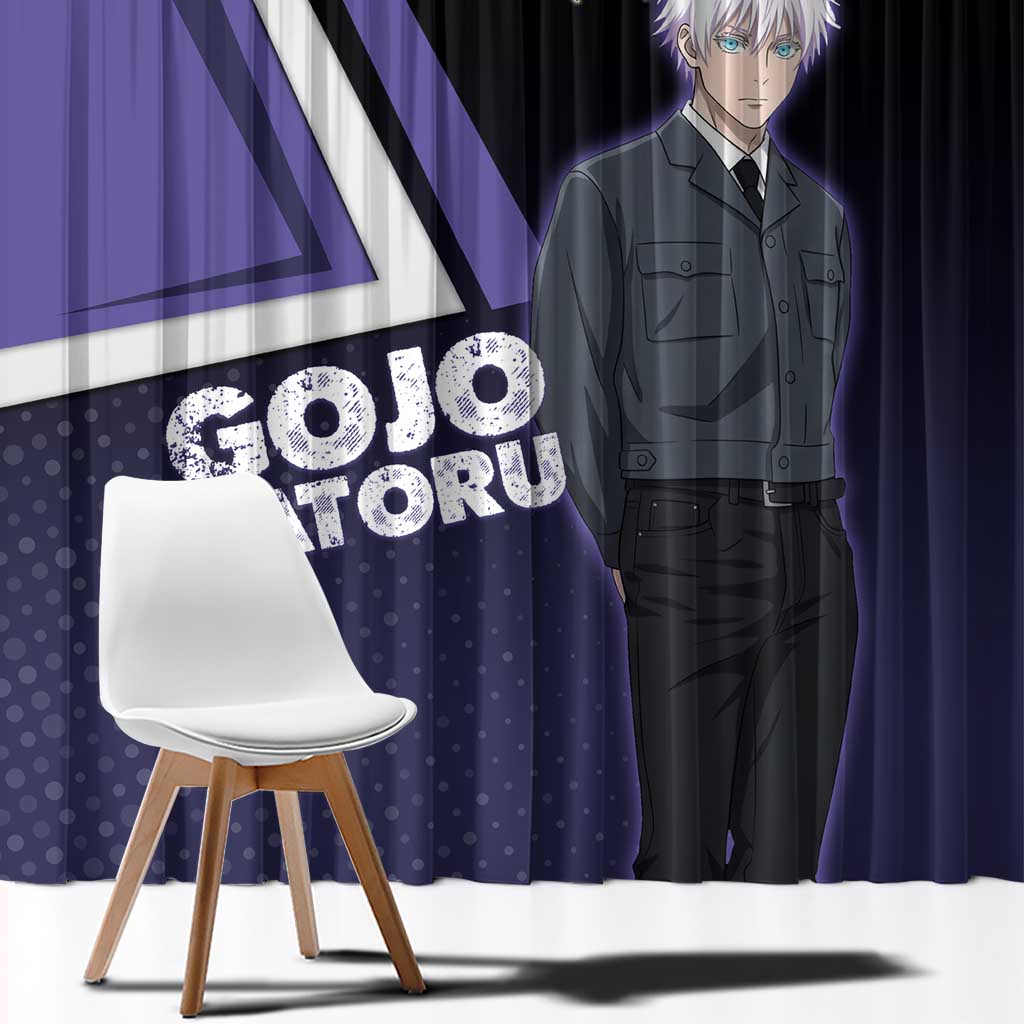 Gojo Satoru Window Curtain Bold Anime Poster Style