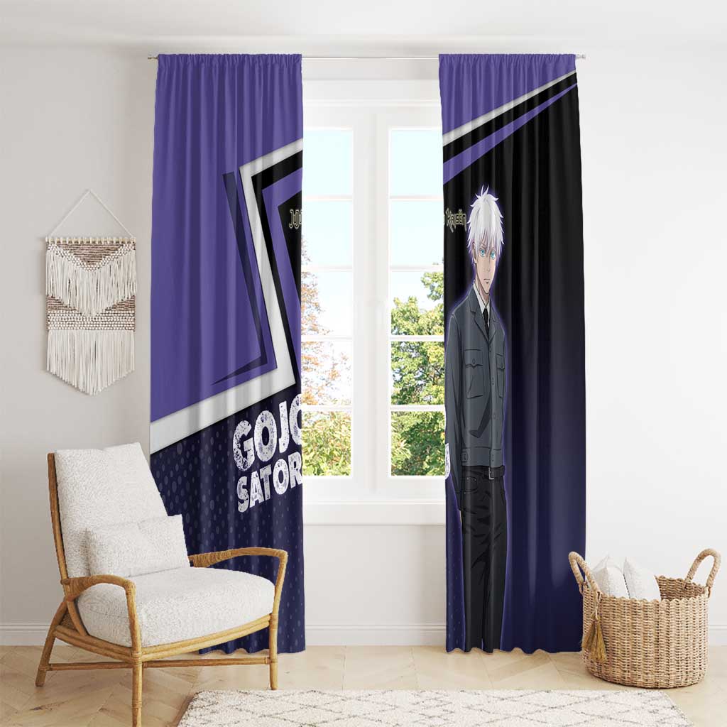 Gojo Satoru Window Curtain Bold Anime Poster Style