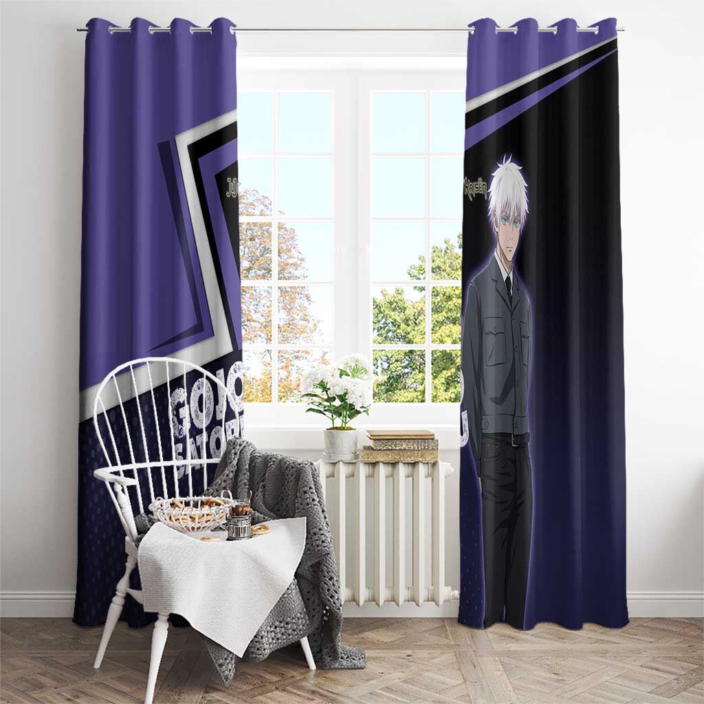 Gojo Satoru Window Curtain Bold Anime Poster Style
