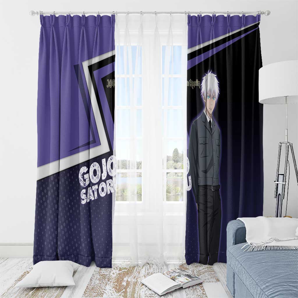Gojo Satoru Window Curtain Bold Anime Poster Style