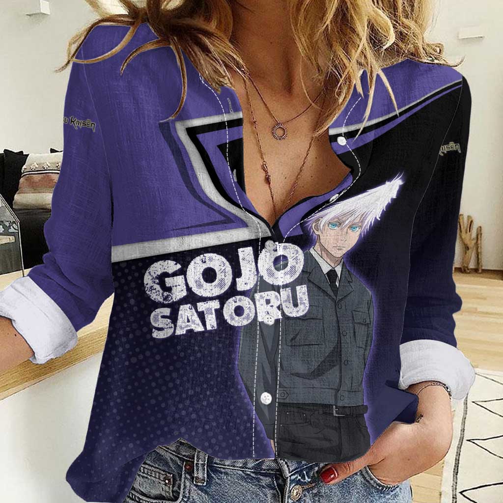 Gojo Satoru Women Casual Shirt Bold Anime Poster Style
