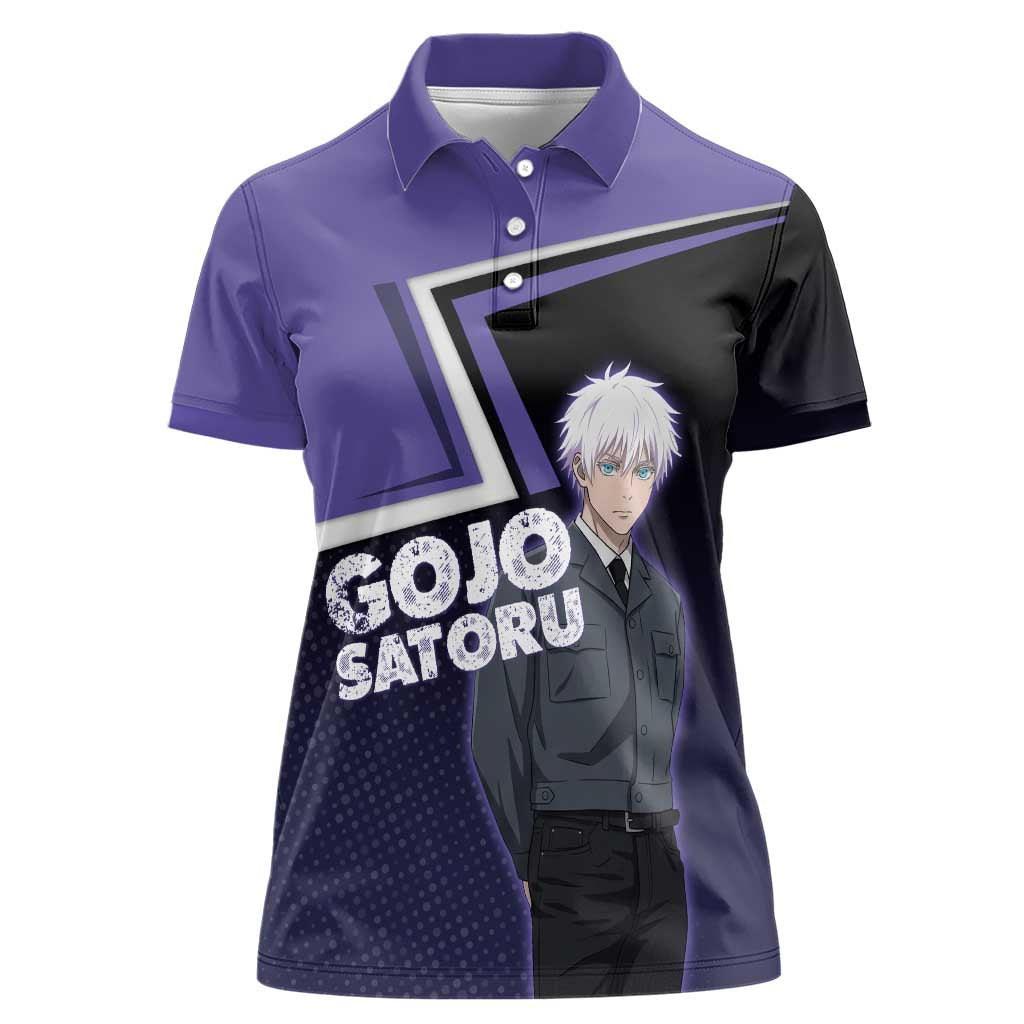 Gojo Satoru Women Polo Shirt Bold Anime Poster Style