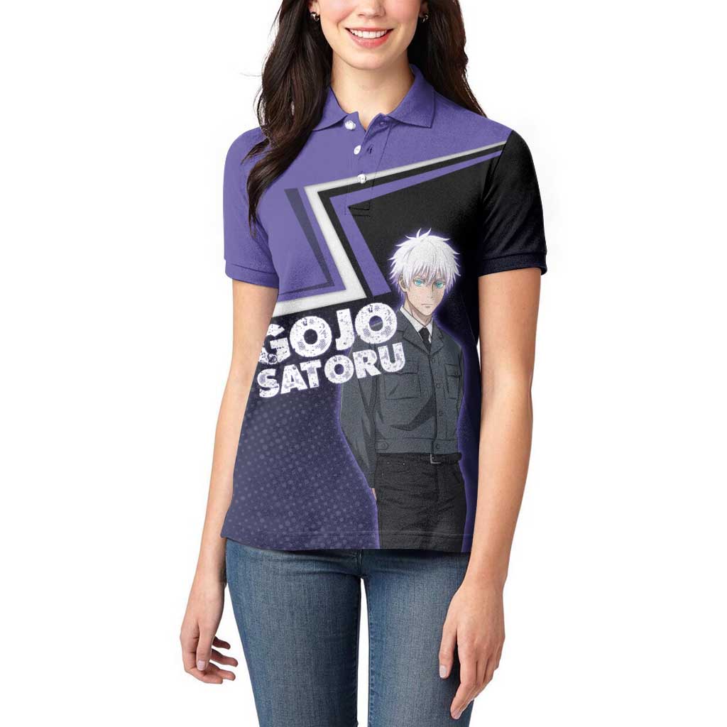 Gojo Satoru Women Polo Shirt Bold Anime Poster Style