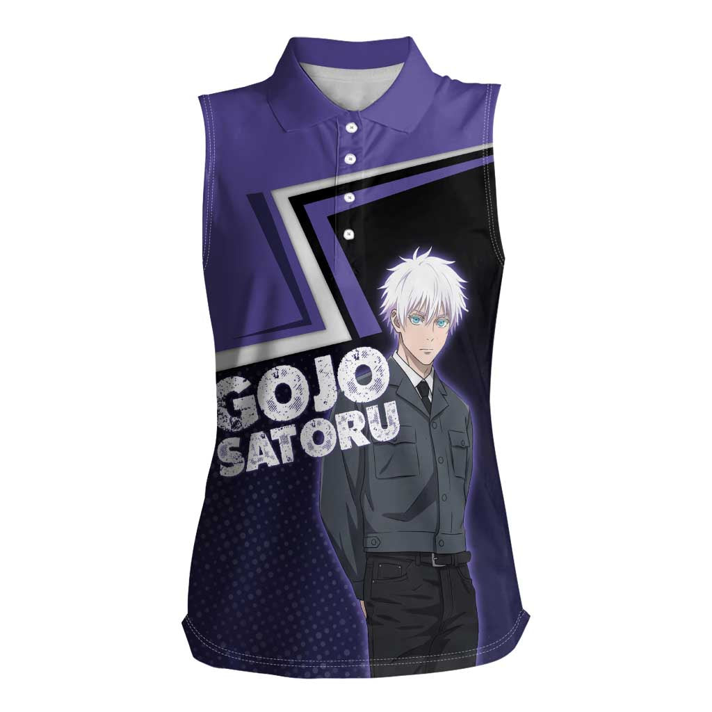 Gojo Satoru Women Sleeveless Polo Shirt Bold Anime Poster Style