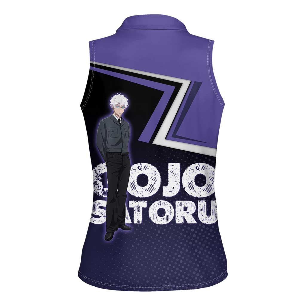Gojo Satoru Women Sleeveless Polo Shirt Bold Anime Poster Style