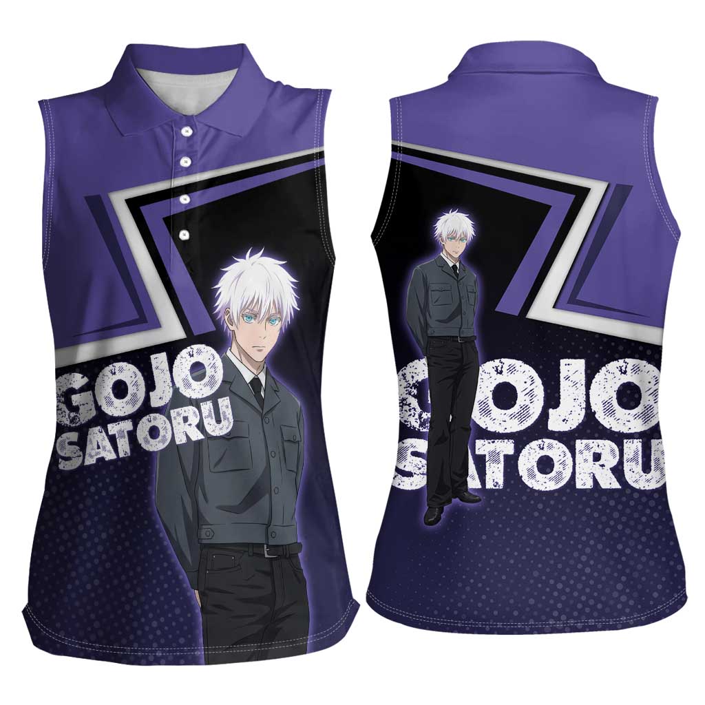 Gojo Satoru Women Sleeveless Polo Shirt Bold Anime Poster Style