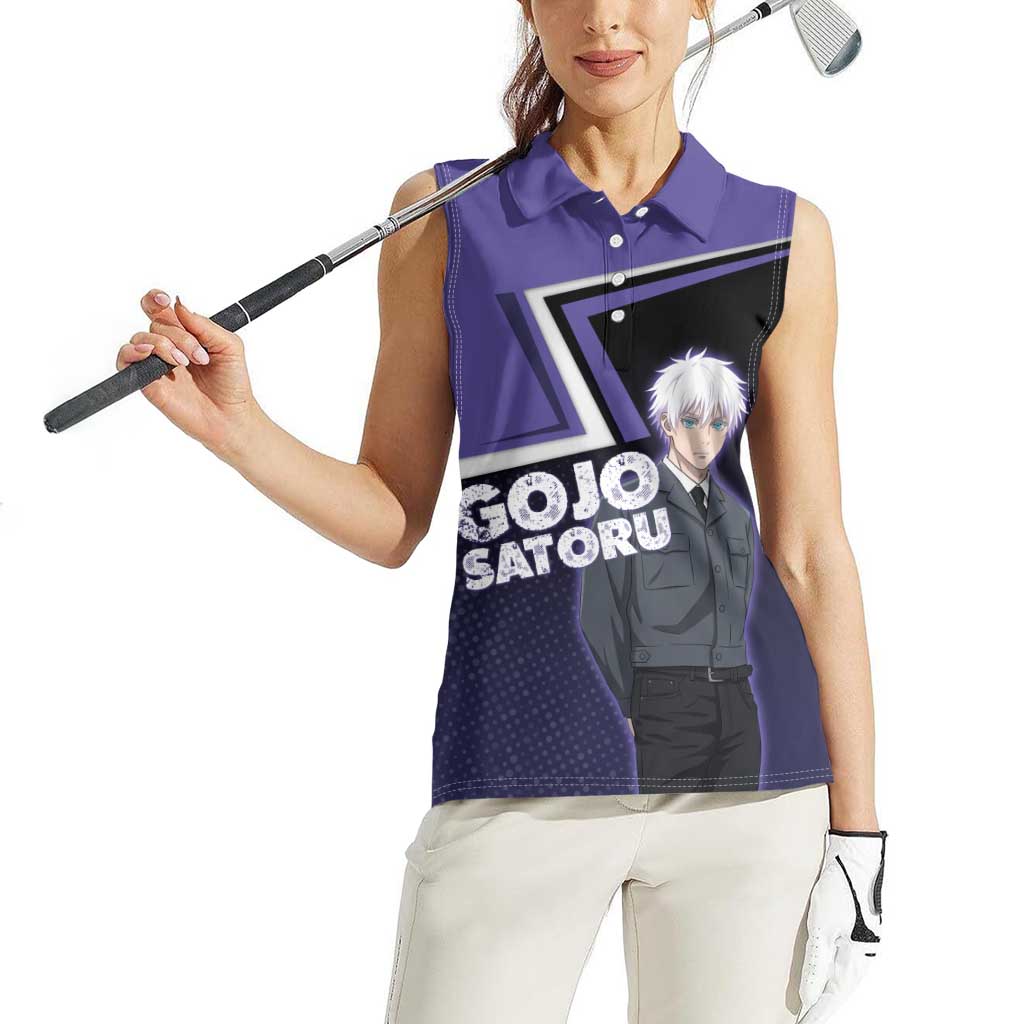 Gojo Satoru Women Sleeveless Polo Shirt Bold Anime Poster Style