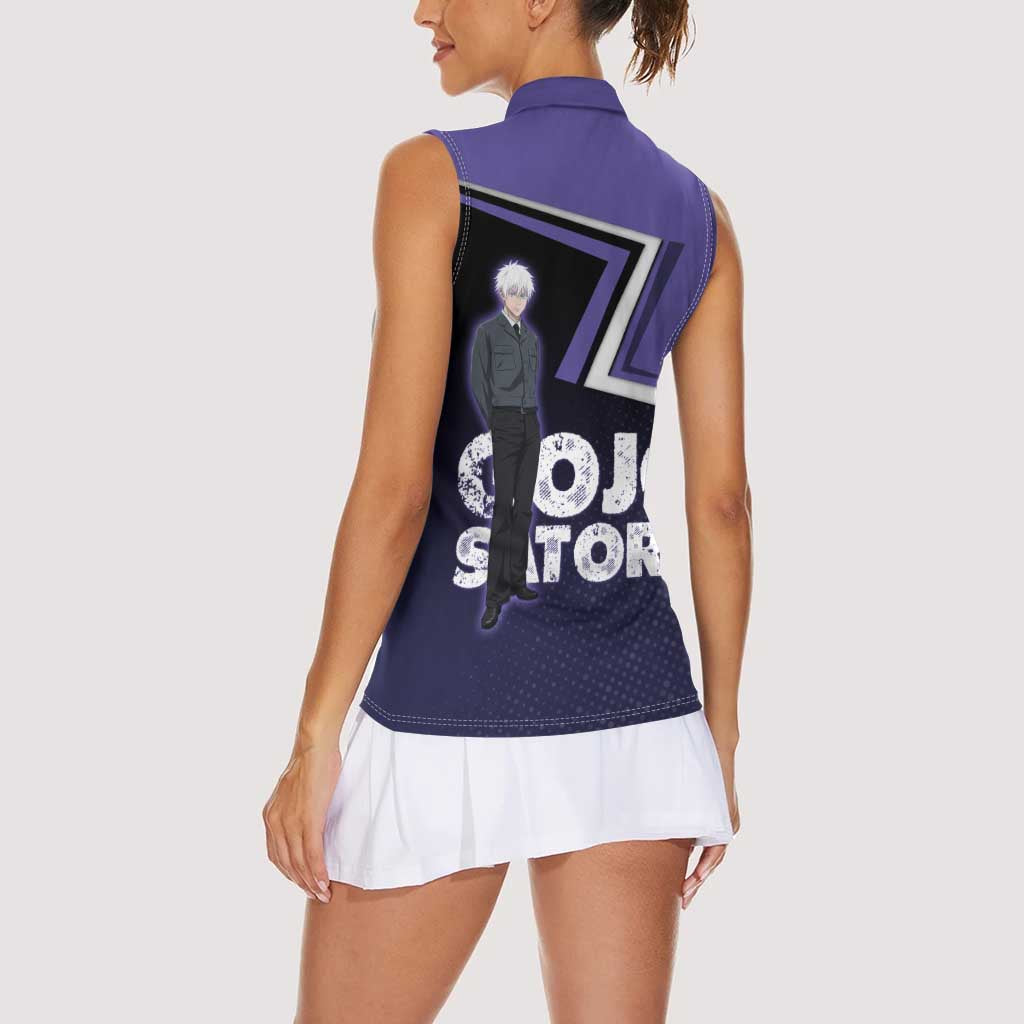 Gojo Satoru Women Sleeveless Polo Shirt Bold Anime Poster Style