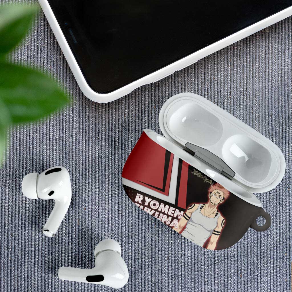 Ryomen Sukuna AirPods Case Grunge Anime Poster Style