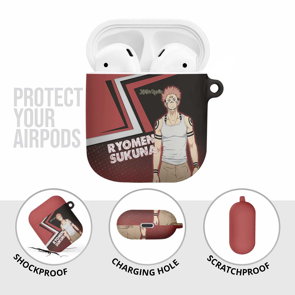 Ryomen Sukuna AirPods Case Grunge Anime Poster Style