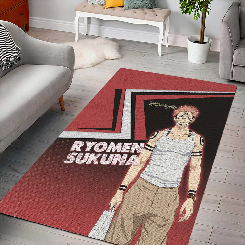 Ryomen Sukuna Area Rug Grunge Anime Poster Style