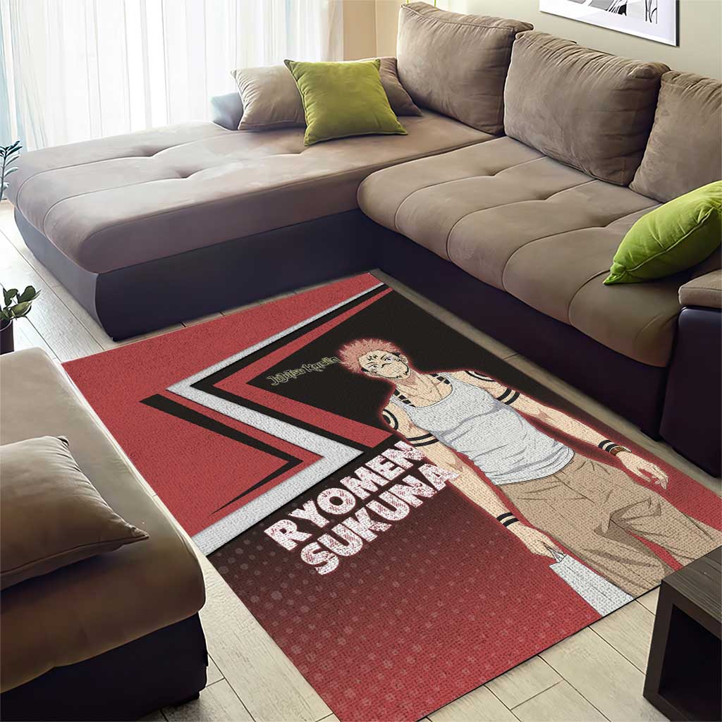 Ryomen Sukuna Area Rug Grunge Anime Poster Style