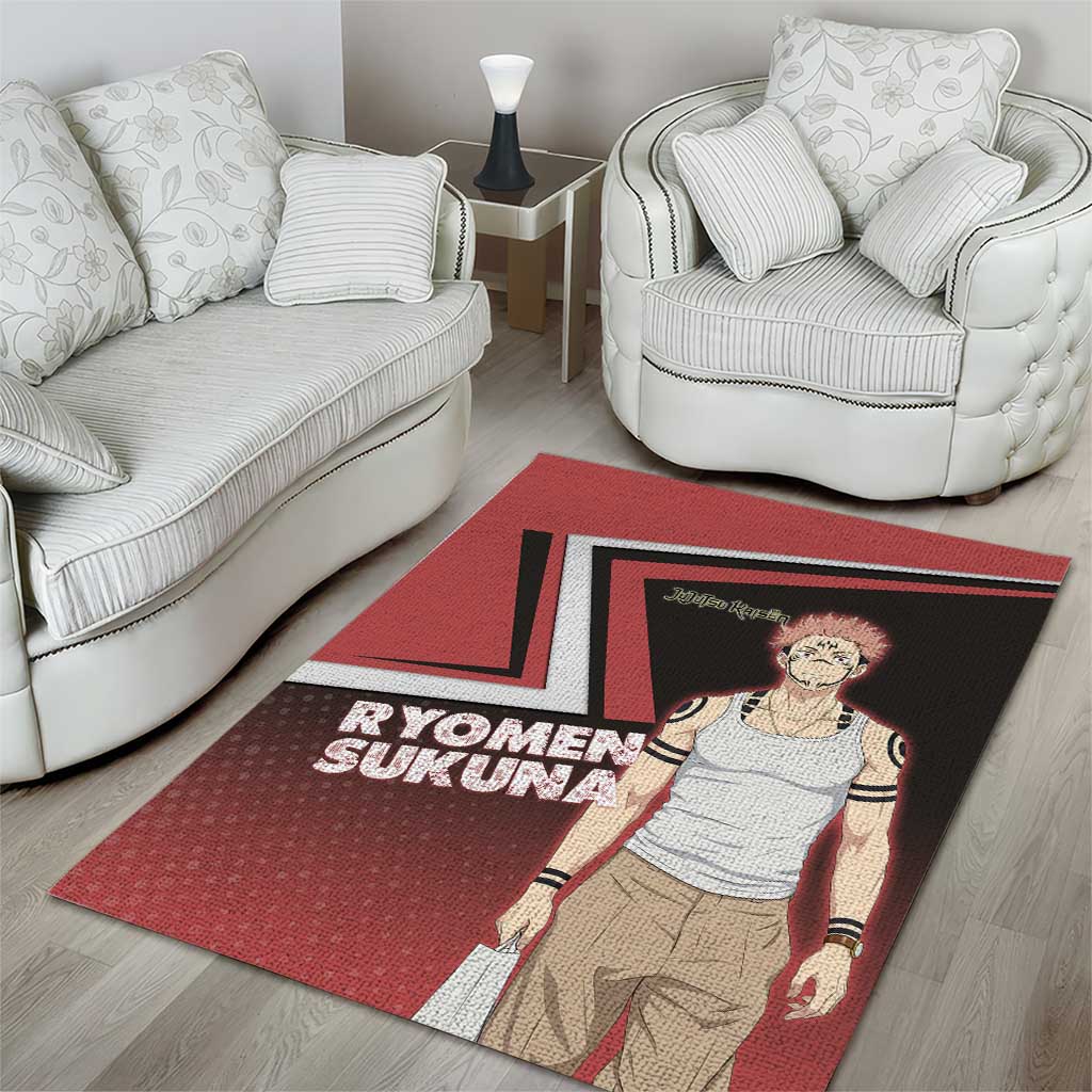 Ryomen Sukuna Area Rug Grunge Anime Poster Style