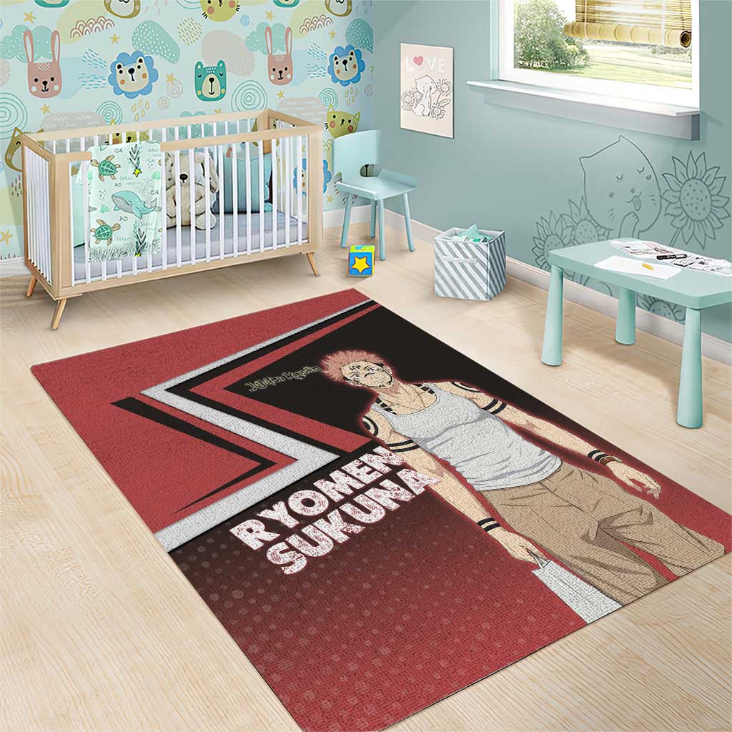 Ryomen Sukuna Area Rug Grunge Anime Poster Style