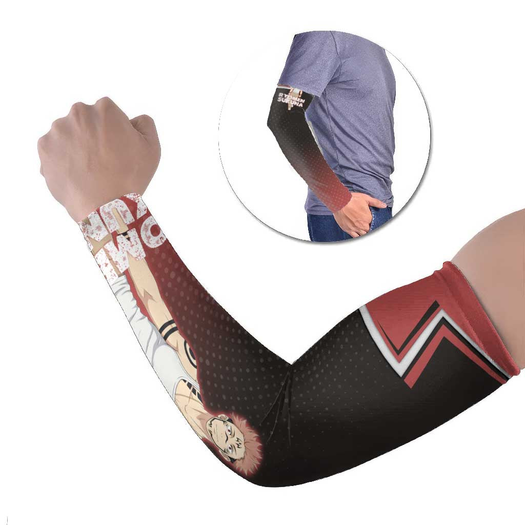 Ryomen Sukuna Arm Sleeves Grunge Anime Poster Style