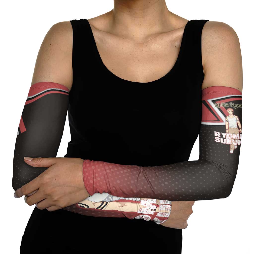 Ryomen Sukuna Arm Sleeves Grunge Anime Poster Style