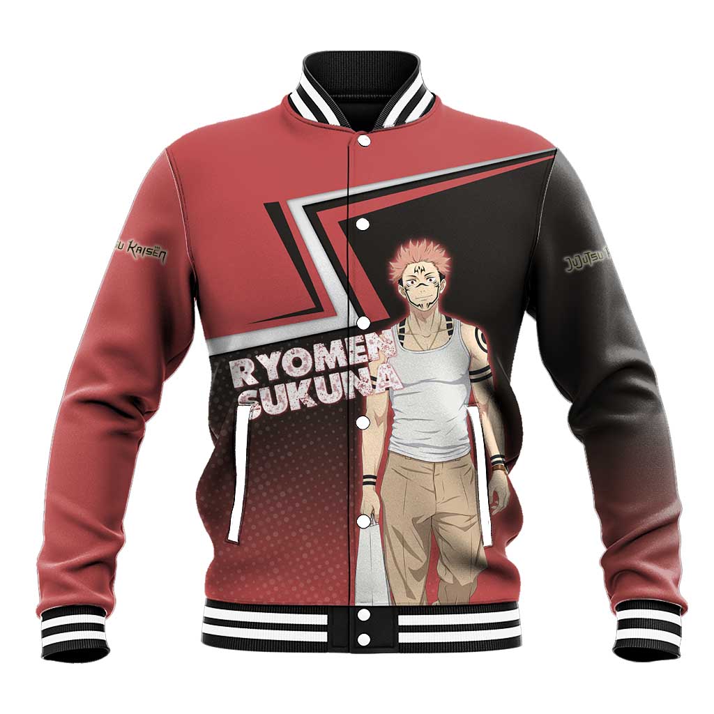 Ryomen Sukuna Baseball Jacket Grunge Anime Poster Style