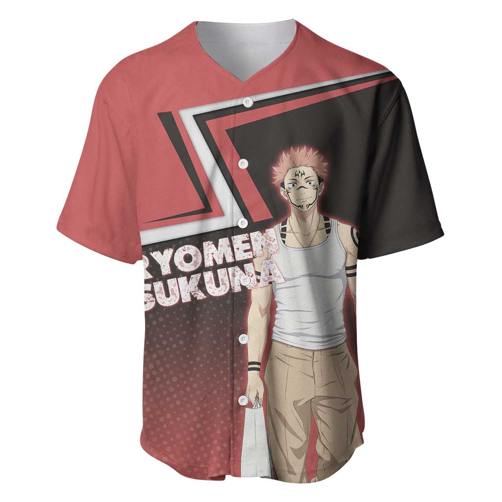 Ryomen Sukuna Baseball Jersey Grunge Anime Poster Style