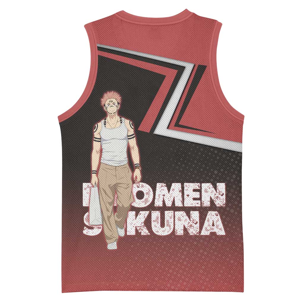 Ryomen Sukuna Basketball Jersey Grunge Anime Poster Style