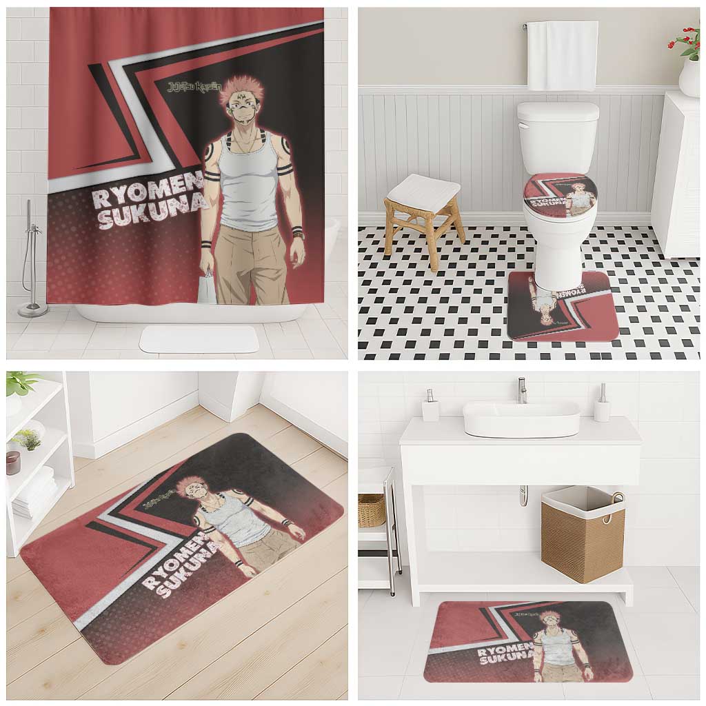 Ryomen Sukuna Bathroom Set Grunge Anime Poster Style
