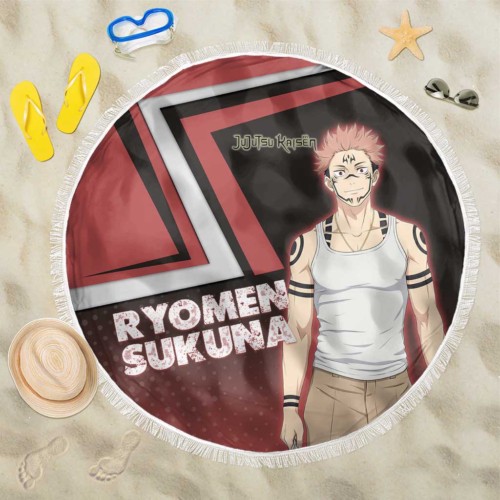 Ryomen Sukuna Beach Blanket Grunge Anime Poster Style
