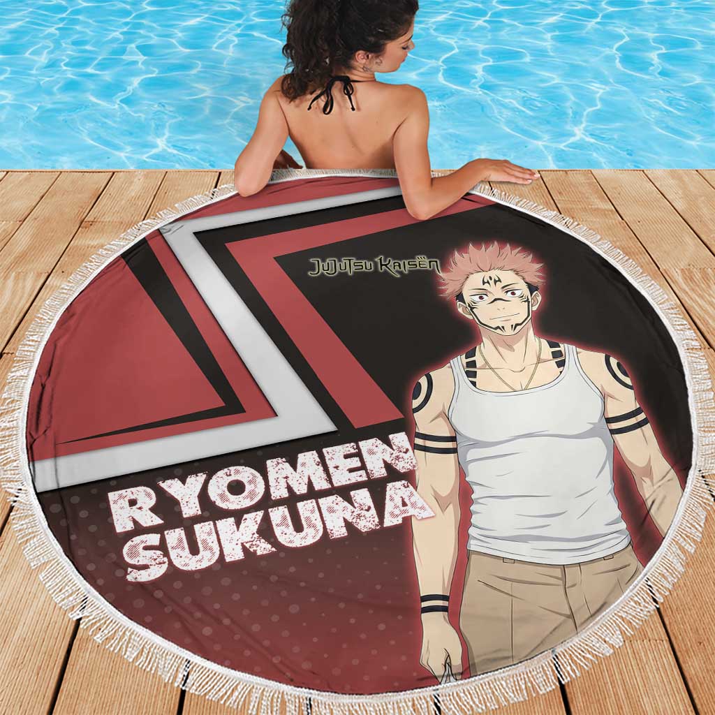 Ryomen Sukuna Beach Blanket Grunge Anime Poster Style