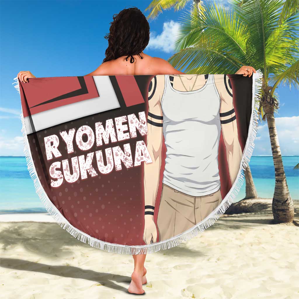 Ryomen Sukuna Beach Blanket Grunge Anime Poster Style