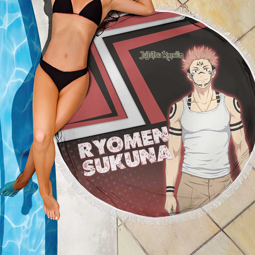 Ryomen Sukuna Beach Blanket Grunge Anime Poster Style