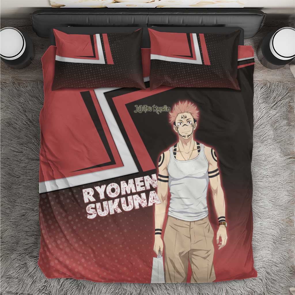 Ryomen Sukuna Bedding Set Grunge Anime Poster Style