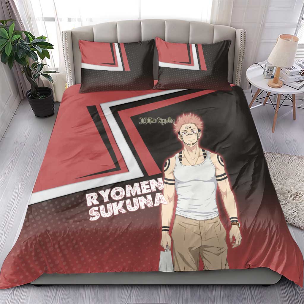 Ryomen Sukuna Bedding Set Grunge Anime Poster Style