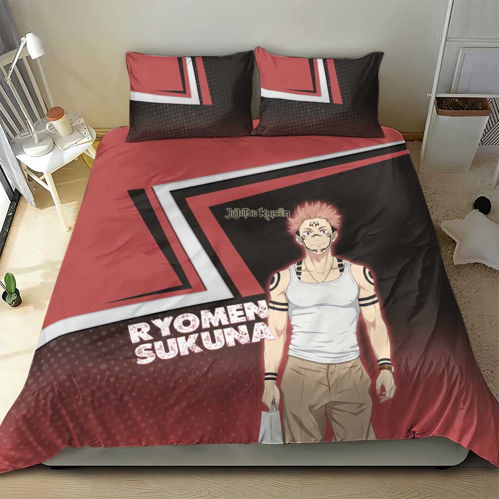 Ryomen Sukuna Bedding Set Grunge Anime Poster Style