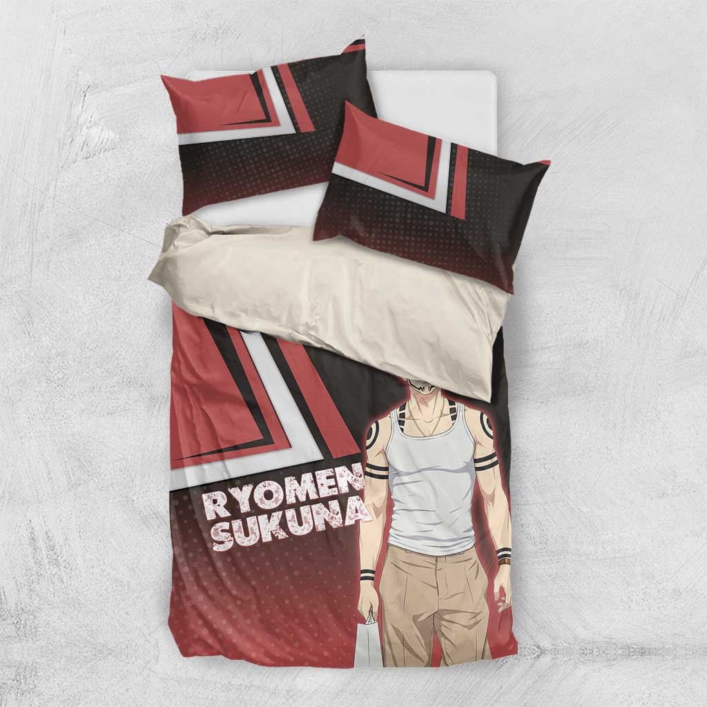 Ryomen Sukuna Bedding Set Grunge Anime Poster Style