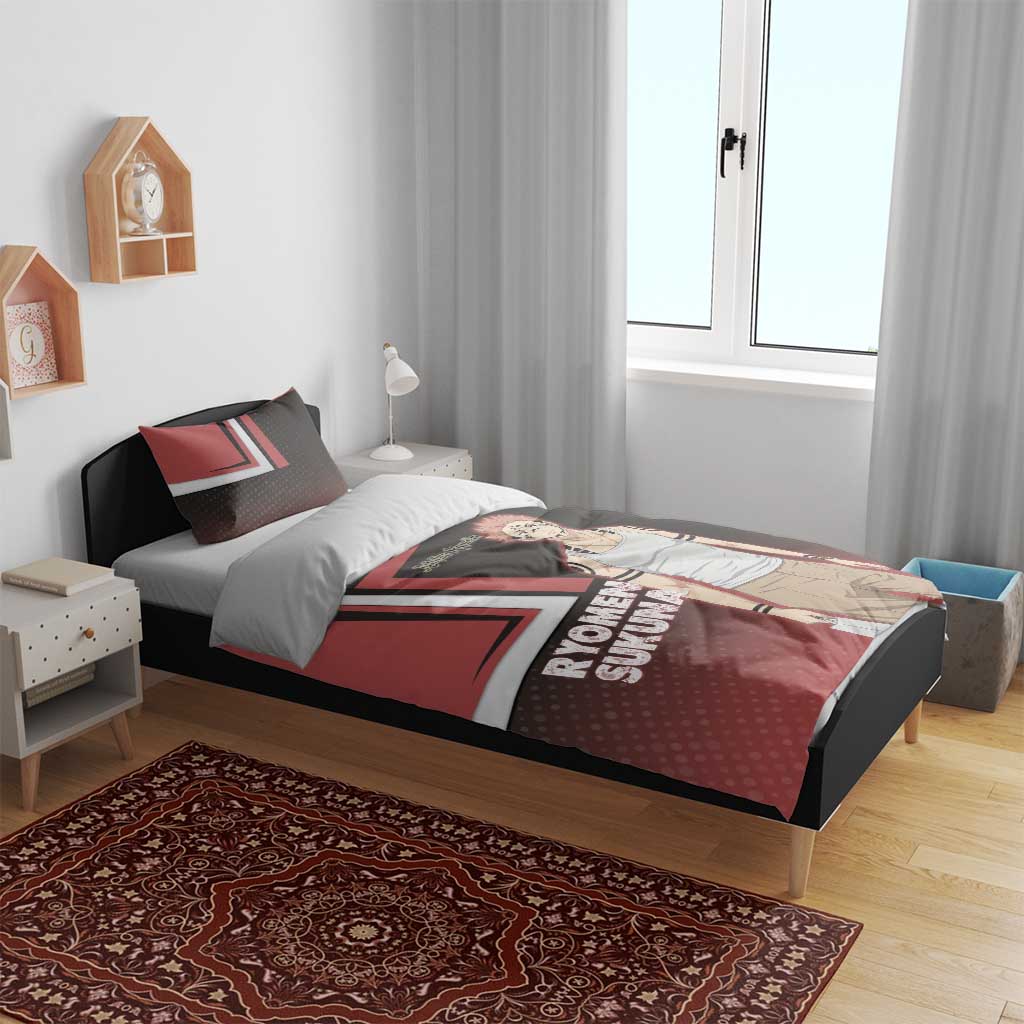 Ryomen Sukuna Bedding Set Grunge Anime Poster Style