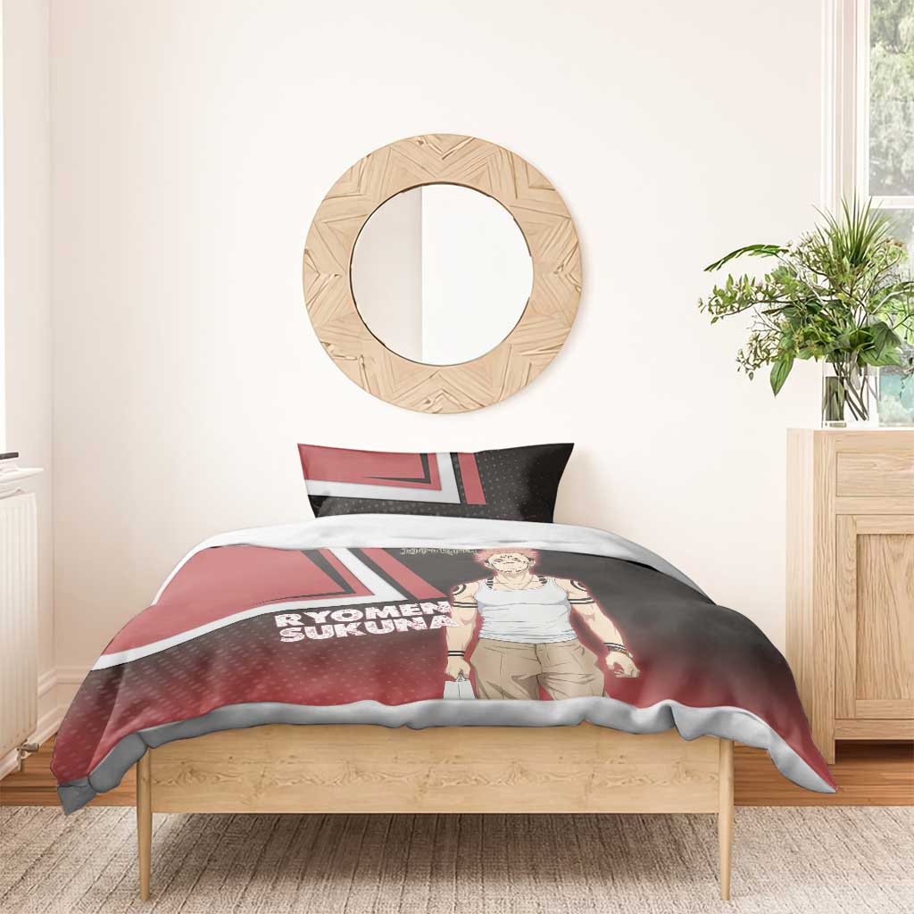 Ryomen Sukuna Bedding Set Grunge Anime Poster Style