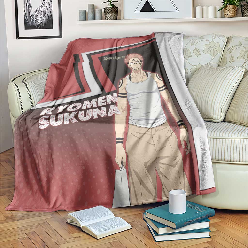 Ryomen Sukuna Blanket Grunge Anime Poster Style