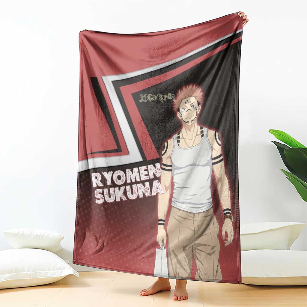 Ryomen Sukuna Blanket Grunge Anime Poster Style