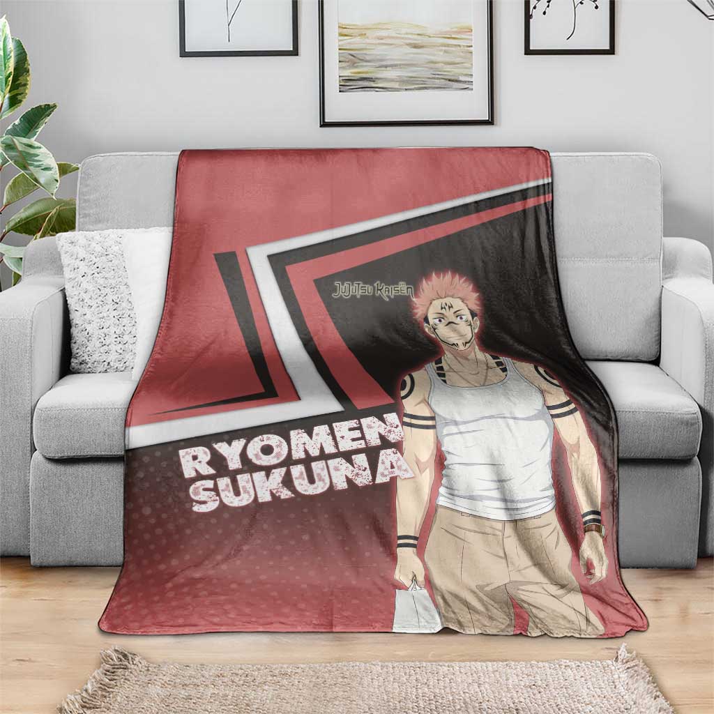 Ryomen Sukuna Blanket Grunge Anime Poster Style