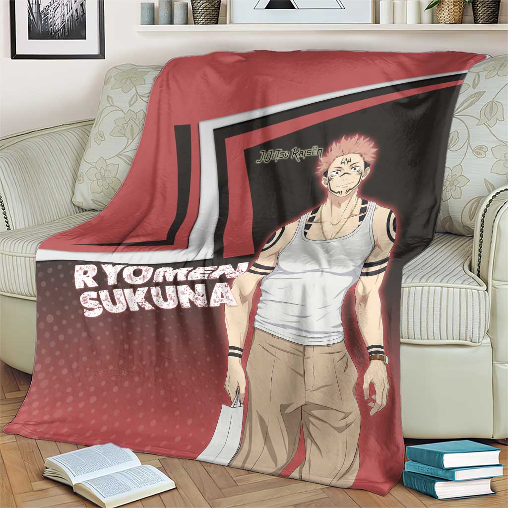 Ryomen Sukuna Blanket Grunge Anime Poster Style