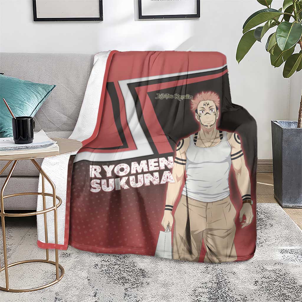 Ryomen Sukuna Blanket Grunge Anime Poster Style