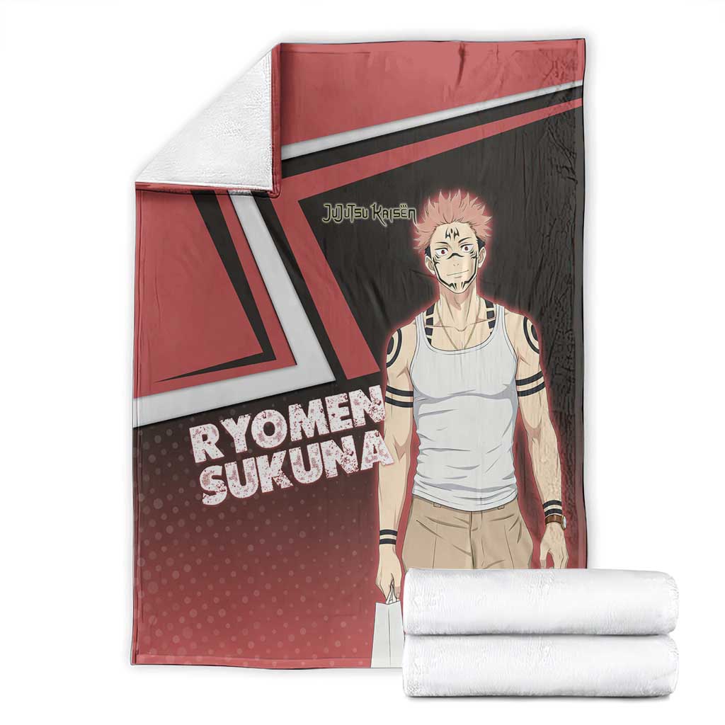 Ryomen Sukuna Blanket Grunge Anime Poster Style