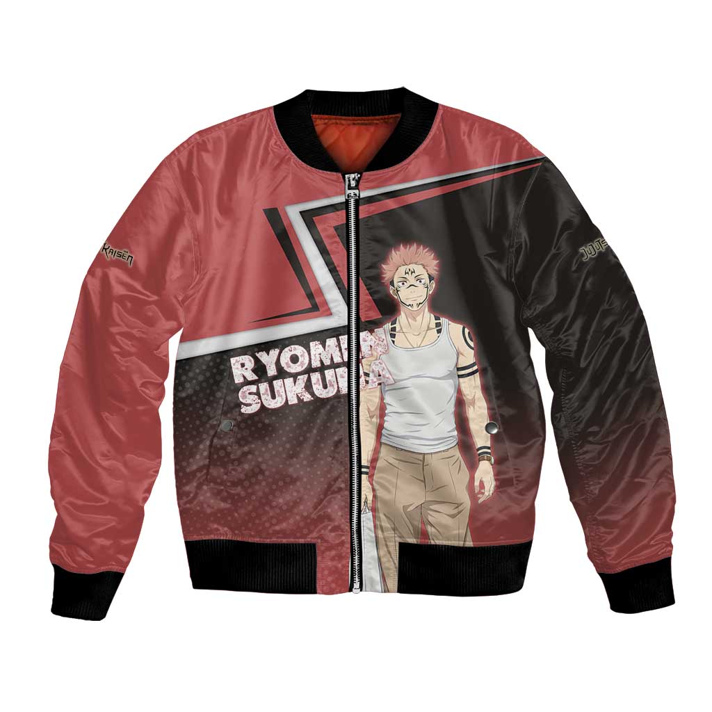 Ryomen Sukuna Bomber Jacket Grunge Anime Poster Style