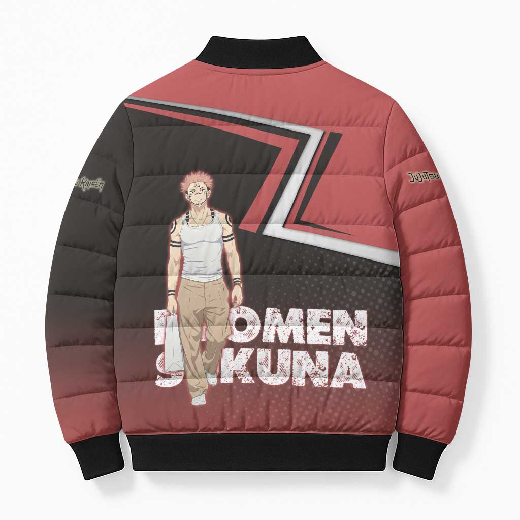 Ryomen Sukuna Bomber Puffer Jacket Grunge Anime Poster Style