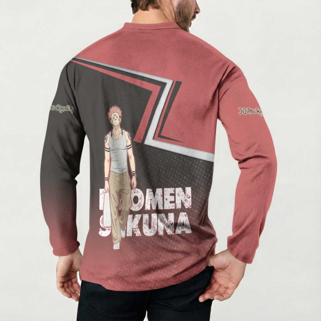 Ryomen Sukuna Button Sweatshirt Grunge Anime Poster Style