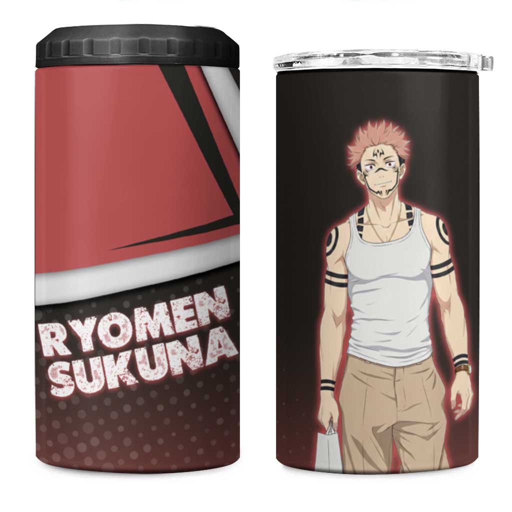 Ryomen Sukuna 4 in 1 Can Cooler Tumbler Grunge Anime Poster Style