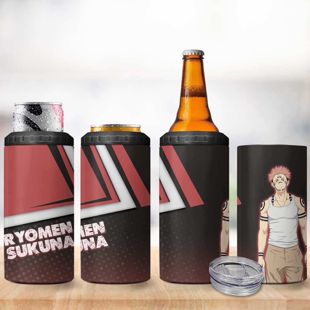 Ryomen Sukuna 4 in 1 Can Cooler Tumbler Grunge Anime Poster Style