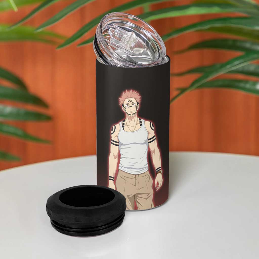 Ryomen Sukuna 4 in 1 Can Cooler Tumbler Grunge Anime Poster Style