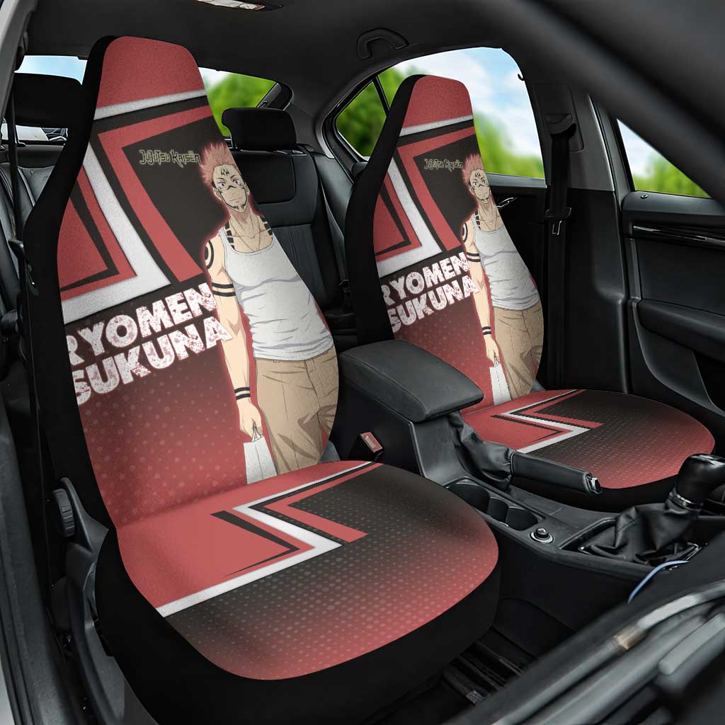 Ryomen Sukuna Car Seat Cover Grunge Anime Poster Style