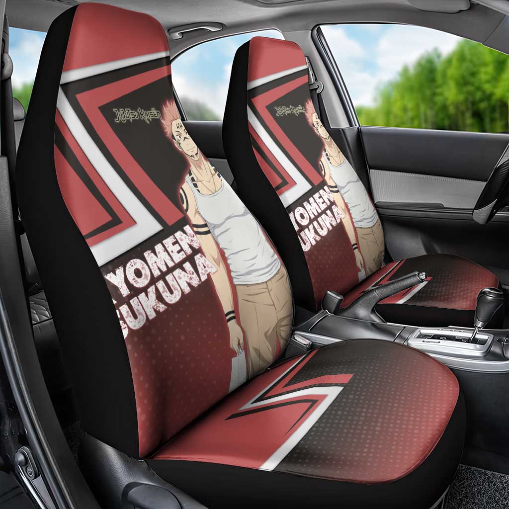 Ryomen Sukuna Car Seat Cover Grunge Anime Poster Style